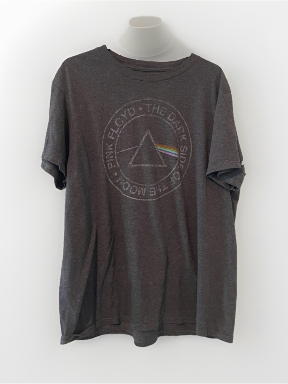 Pink Floyd Gray Graphic Tee with Prism Rainbow Accent